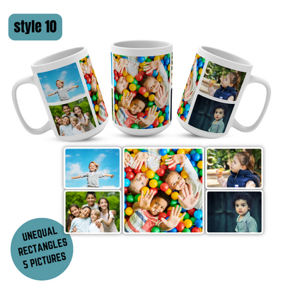 PERSONALISED MUG from 1 to 12 PICTURES & TEXT cup coffee tea gift present photo