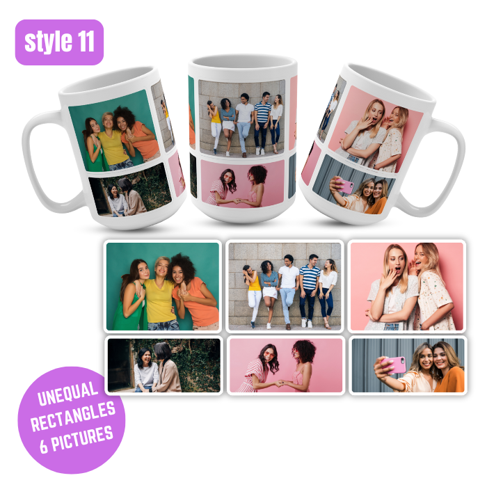PERSONALISED MUG from 1 to 12 PICTURES & TEXT cup coffee tea gift present photo