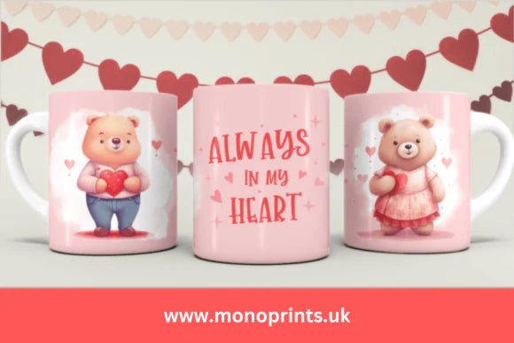 Always in my Heart Love Mug Ceramic Mug Gift Personalised Mug