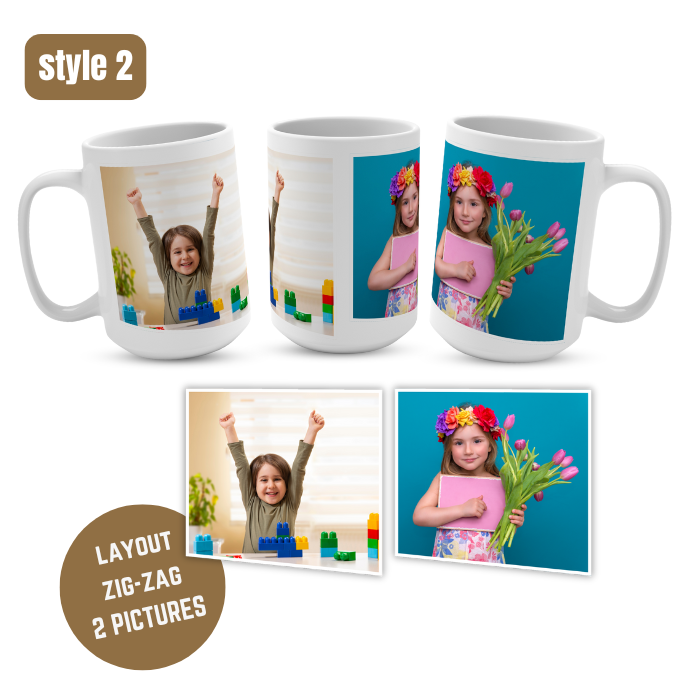 PERSONALISED MUG from 1 to 12 PICTURES & TEXT cup coffee tea gift present photo