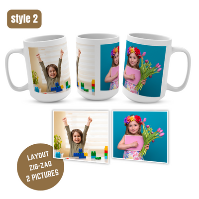 PERSONALISED MUG from 1 to 12 PICTURES & TEXT cup coffee tea gift present photo