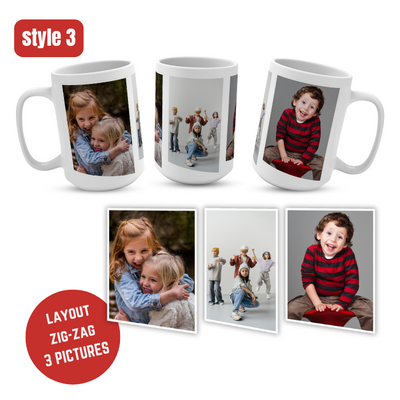 PERSONALISED MUG from 1 to 12 PICTURES & TEXT cup coffee tea gift present photo