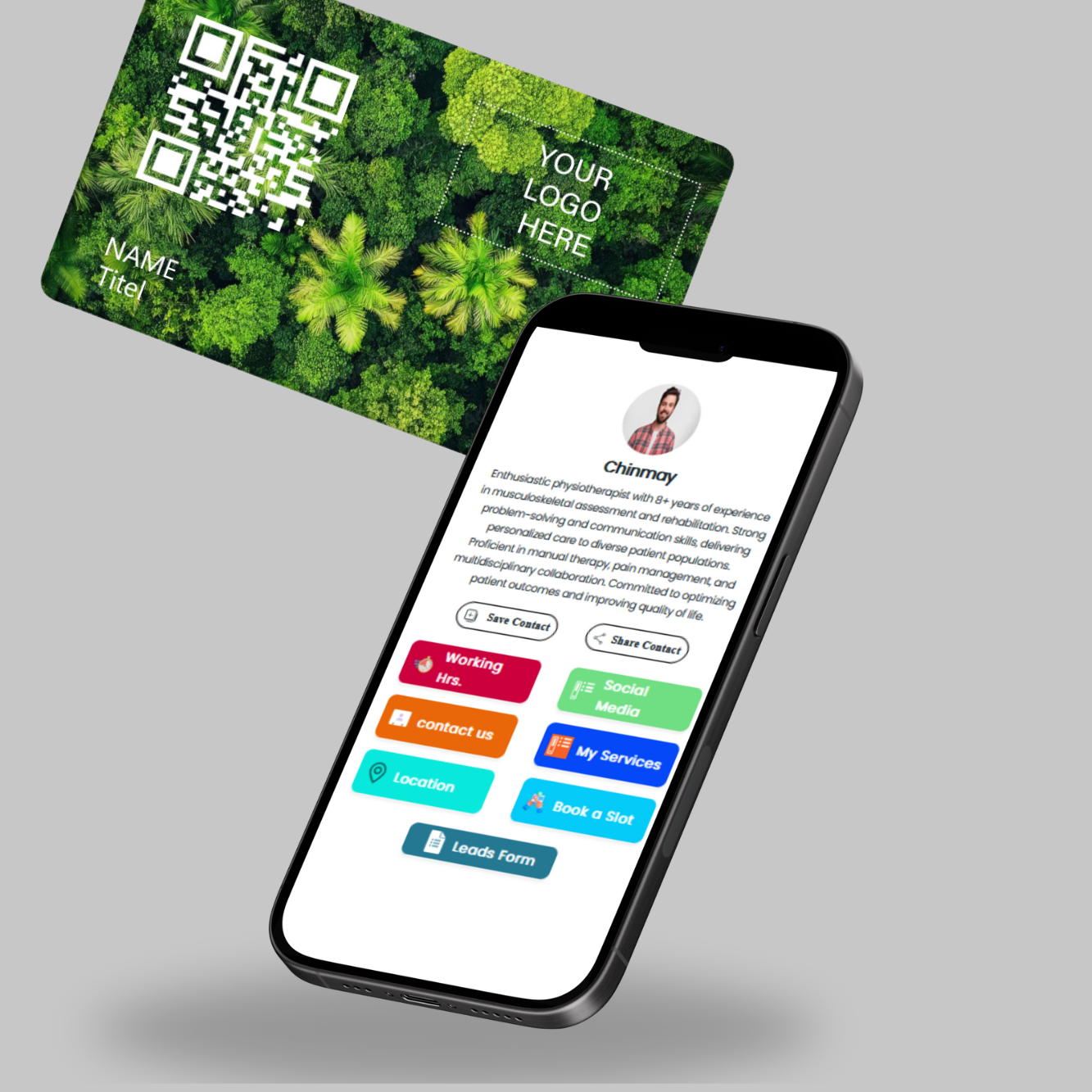 Bamboo Digital Business Card | Forest Print