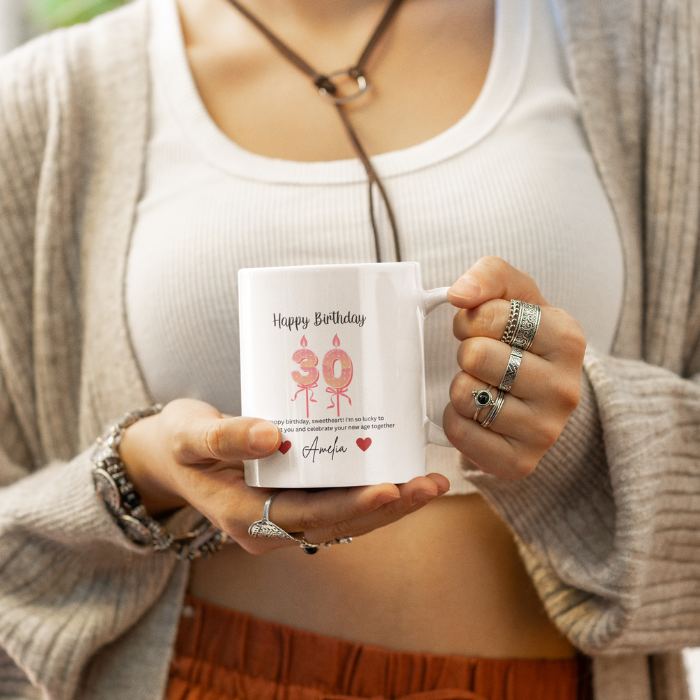 Personalised Mug 30 Birthday Mug Custom Text Women's Mug Gift