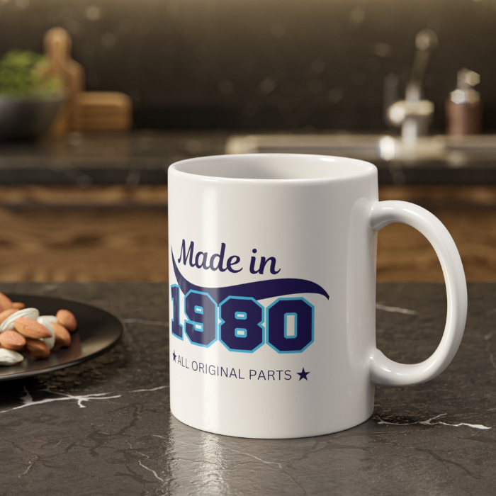 Personalised Mug Birthday Mug Custom Text Mug Gift Made in 1980