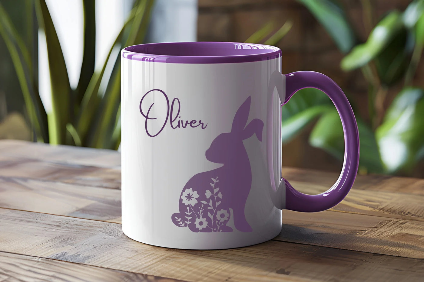 Rebbit Design Easter Gift inner colour mug Mug Gift Personalised Mug