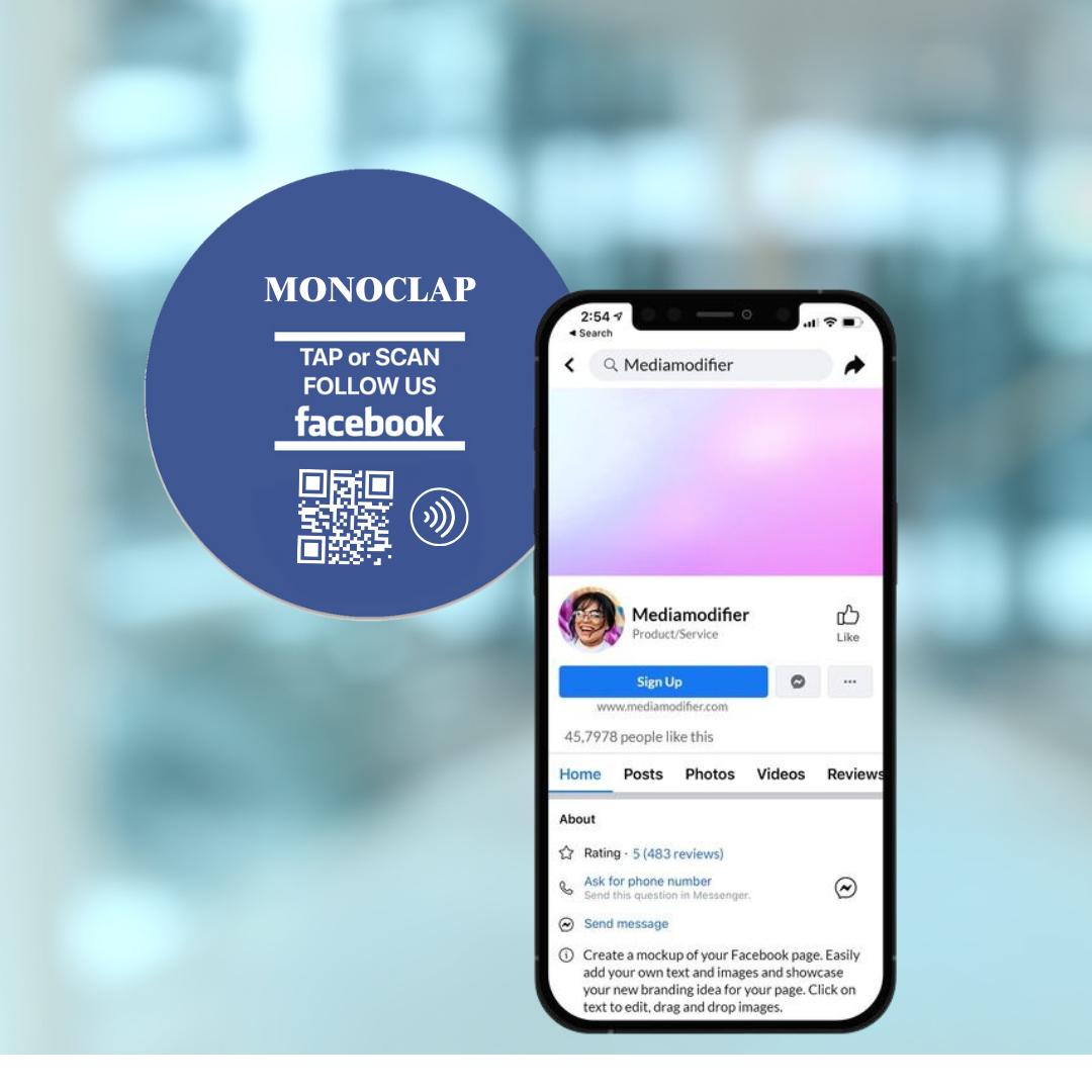 Facebook NFC TAG | Instantly increase your followers 120mm