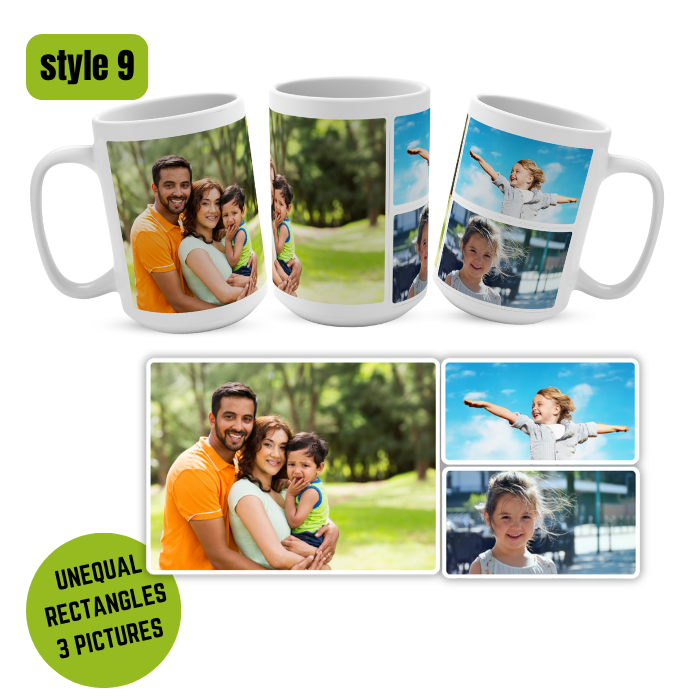 PERSONALISED MUG from 1 to 12 PICTURES & TEXT cup coffee tea gift present photo