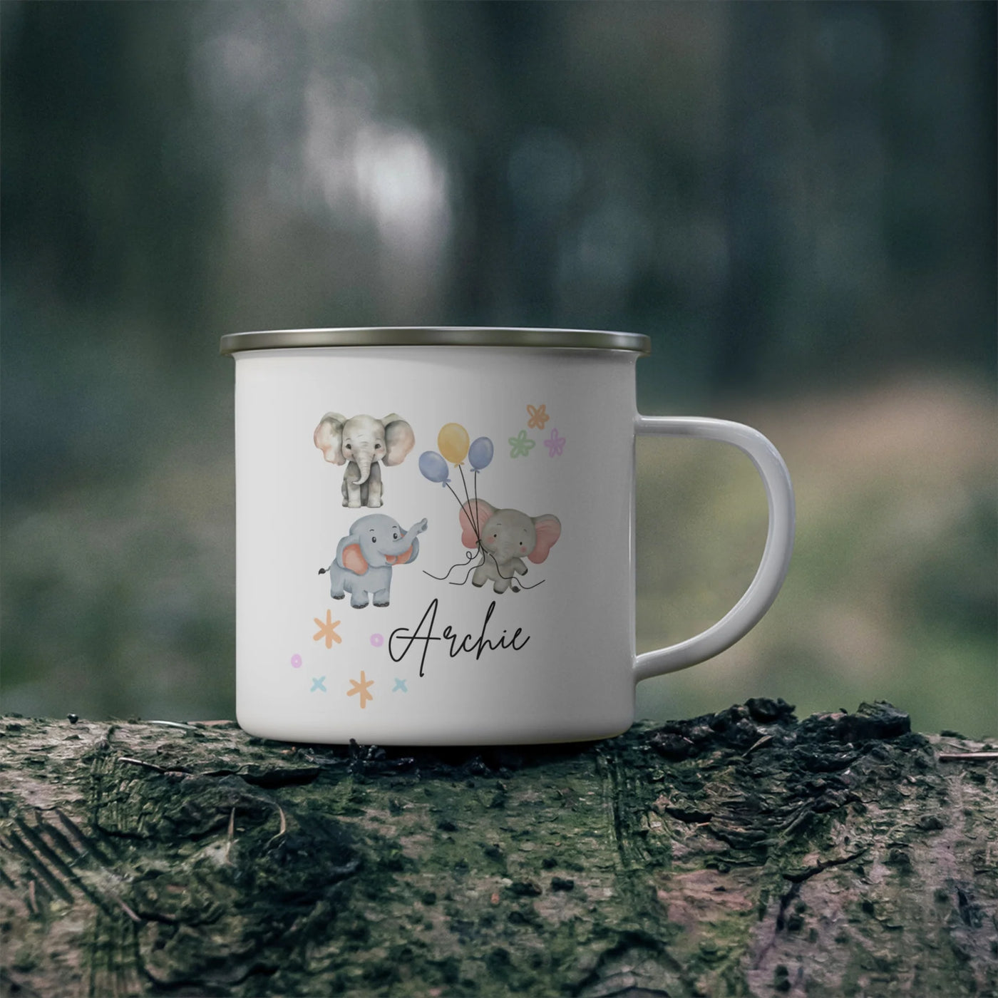 Kid animals in car mug | Personalized Enamel Mug for Kids | Custom Enamel Mu