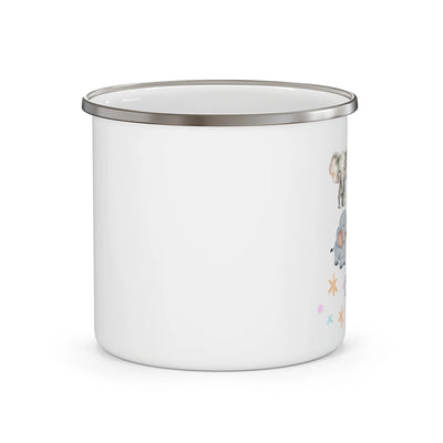 Kid animals in car mug | Personalized Enamel Mug for Kids | Custom Enamel Mu