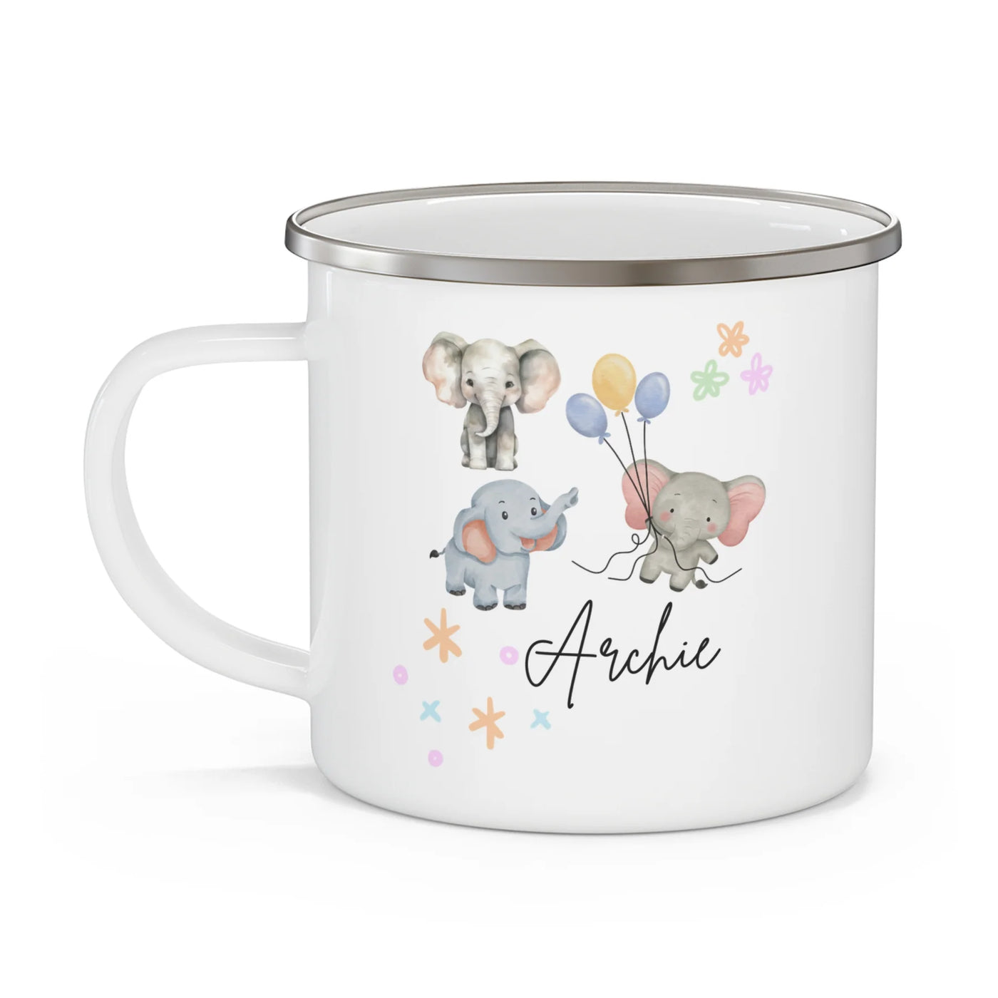 Kid animals in car mug | Personalized Enamel Mug for Kids | Custom Enamel Mu
