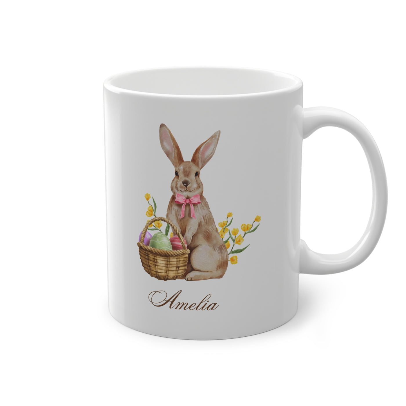 Personalised Bunny Rabbit Mug And Your custom text