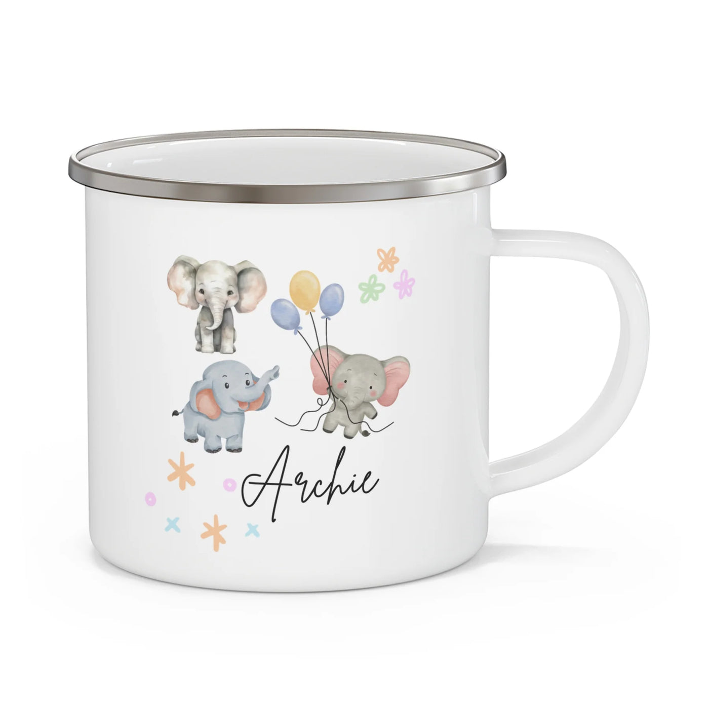 Kid animals in car mug | Personalized Enamel Mug for Kids | Custom Enamel Mu