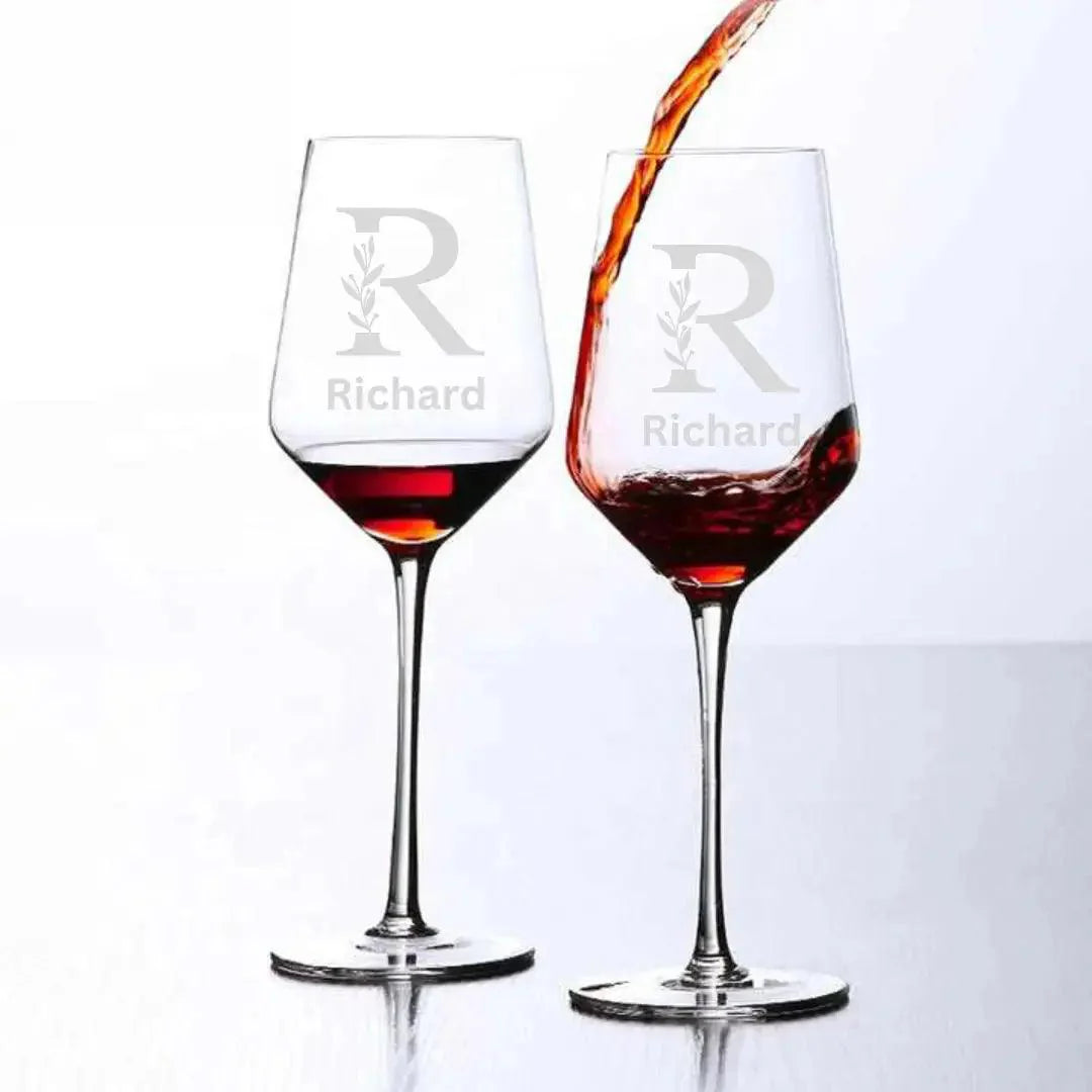 Set of 2 500ml Luxury Crystal Wine Glass 17oz Lead Free Long Stem Goblet Wine Glasses